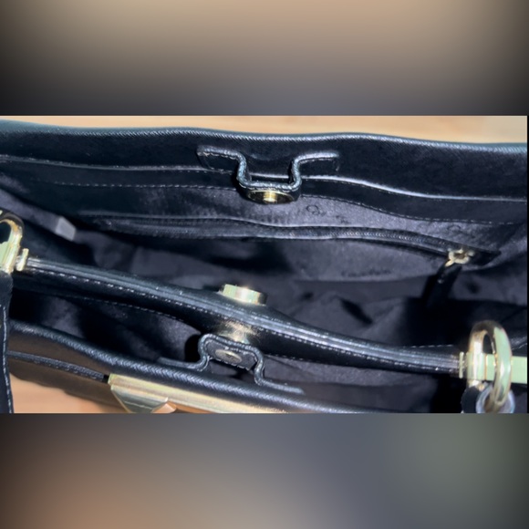 Calvin Klein saffiano leather satchel purse with removable shoulder strap - Picture 9 of 14